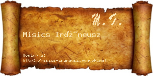 Misics Iréneusz névjegykártya